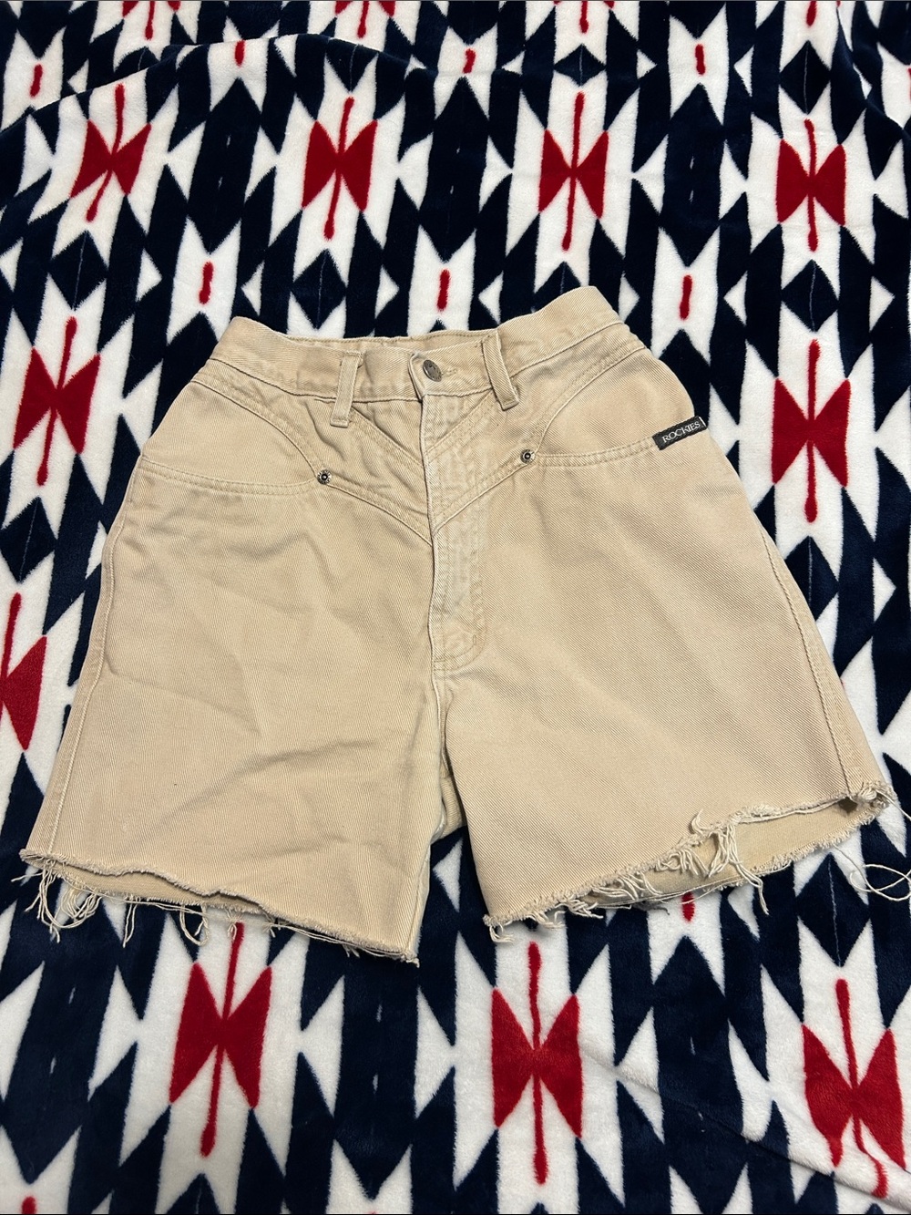 Rockies Beige High Rise Women Jeans shorts